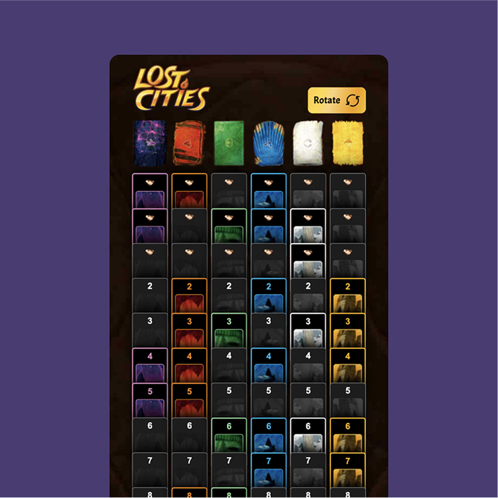 Lost Cities Score Calculator interface